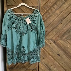 Democracy crochet boho blouse